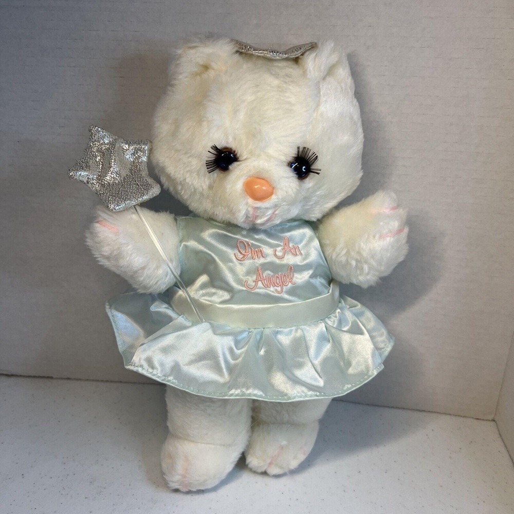 Vintage House of Lloyd Angel Bear Plush 12" Stuffed Animal Toy W/ Wand No Wings